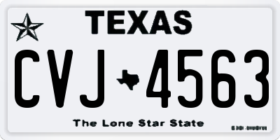 TX license plate CVJ4563