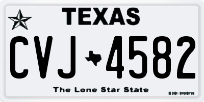TX license plate CVJ4582
