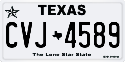 TX license plate CVJ4589