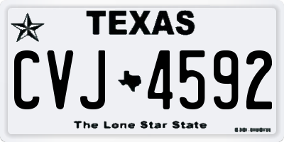 TX license plate CVJ4592