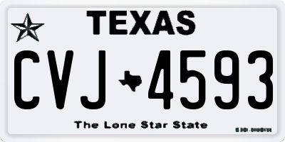 TX license plate CVJ4593