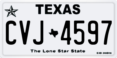 TX license plate CVJ4597