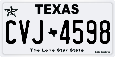 TX license plate CVJ4598
