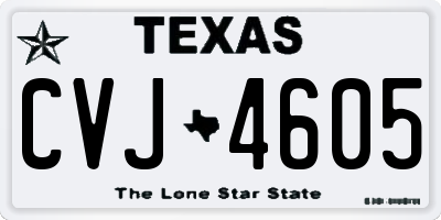 TX license plate CVJ4605