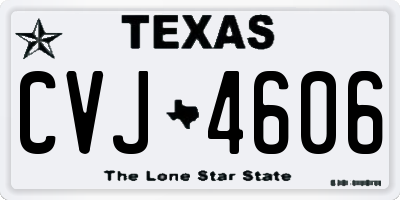 TX license plate CVJ4606