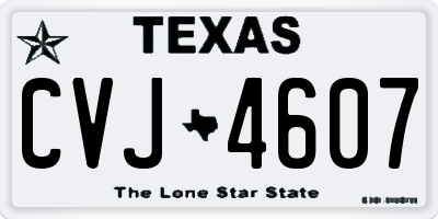 TX license plate CVJ4607