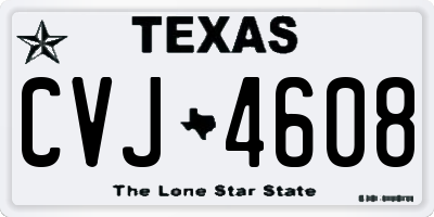 TX license plate CVJ4608
