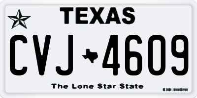TX license plate CVJ4609
