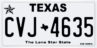 TX license plate CVJ4635