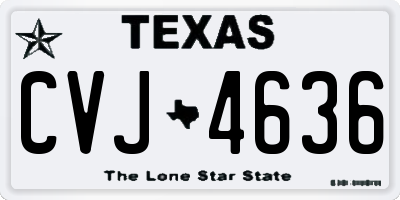 TX license plate CVJ4636