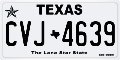 TX license plate CVJ4639