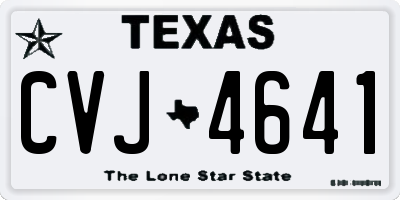 TX license plate CVJ4641