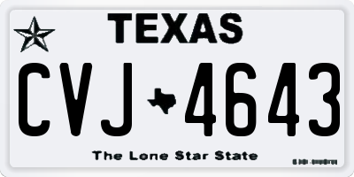 TX license plate CVJ4643