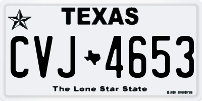 TX license plate CVJ4653