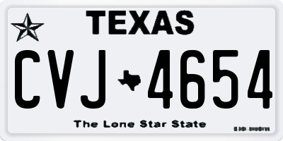 TX license plate CVJ4654