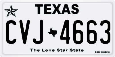 TX license plate CVJ4663