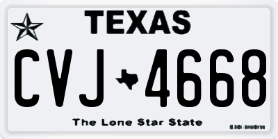 TX license plate CVJ4668