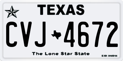 TX license plate CVJ4672