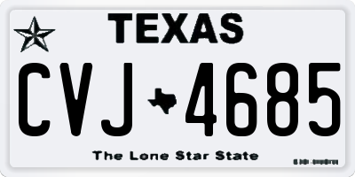 TX license plate CVJ4685