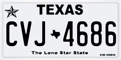 TX license plate CVJ4686