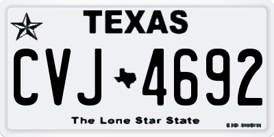 TX license plate CVJ4692