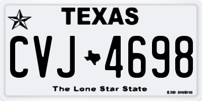 TX license plate CVJ4698