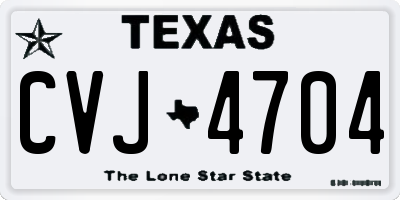 TX license plate CVJ4704
