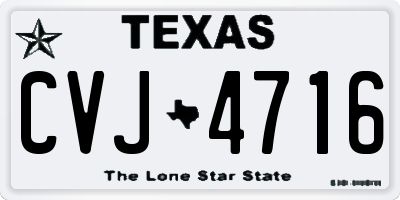 TX license plate CVJ4716