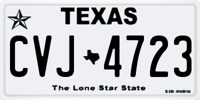TX license plate CVJ4723