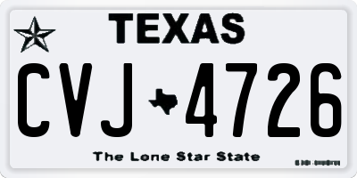 TX license plate CVJ4726