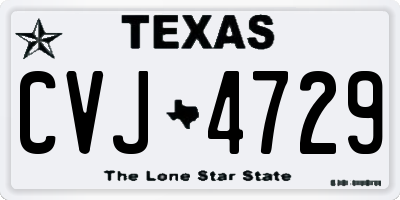 TX license plate CVJ4729