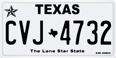 TX license plate CVJ4732