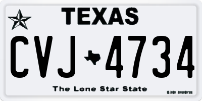 TX license plate CVJ4734