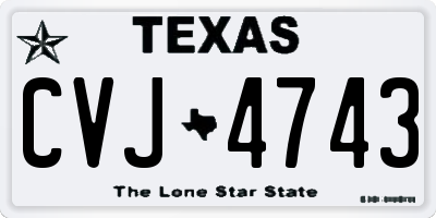 TX license plate CVJ4743