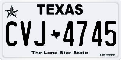 TX license plate CVJ4745