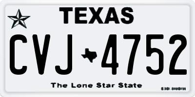 TX license plate CVJ4752