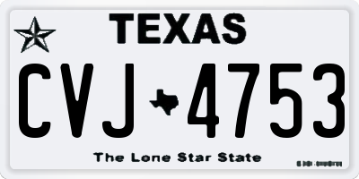 TX license plate CVJ4753