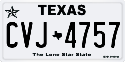 TX license plate CVJ4757