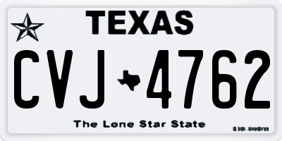 TX license plate CVJ4762