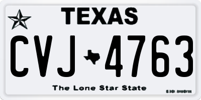 TX license plate CVJ4763