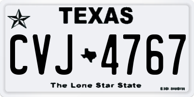 TX license plate CVJ4767
