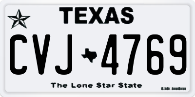 TX license plate CVJ4769