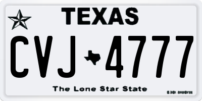 TX license plate CVJ4777