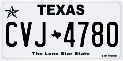 TX license plate CVJ4780