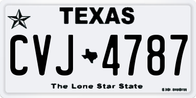 TX license plate CVJ4787