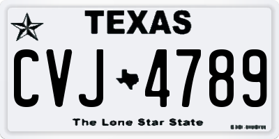 TX license plate CVJ4789