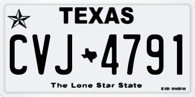 TX license plate CVJ4791