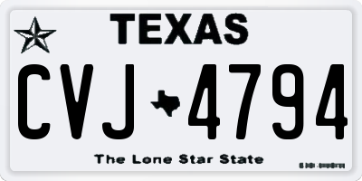 TX license plate CVJ4794