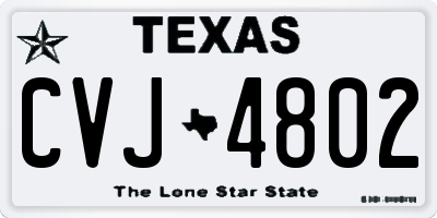 TX license plate CVJ4802