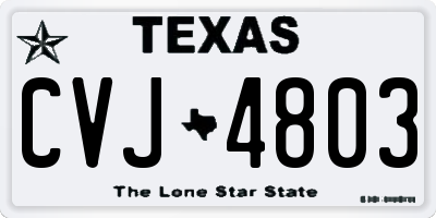 TX license plate CVJ4803